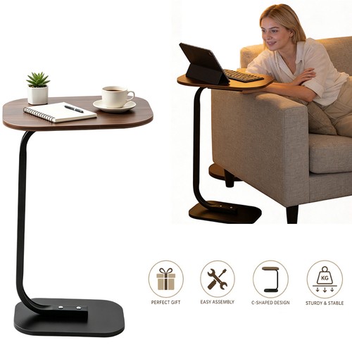 Shaped side table bedside - c-shaped,