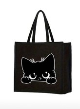 Black Polyester Cartoon Cat
