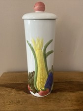 Tall Ceramic Fruit Embossed