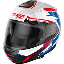 NOLAN N100-6 SURVEYOR WHITE RED BLUE GLOSS MODULAR FLIP FRONT MOTORCYCLE HELMET