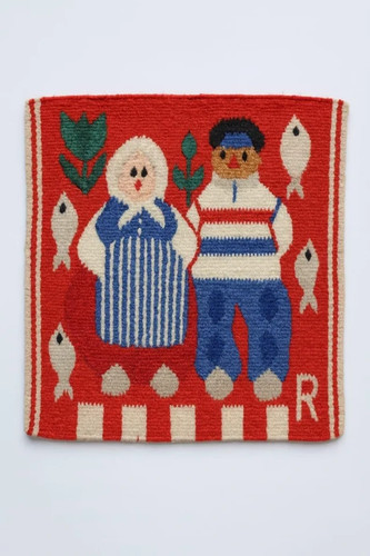Hand tufted wool - folk, rug