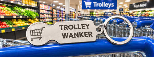 Trolley coin keyring removable - keyring,