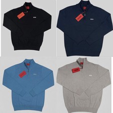 HUGO BOSS HALF ZIP LONG SLEEVE JUMPER FOR MENS