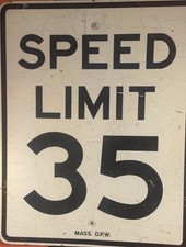 Vintage Metal 35 Speed Limit