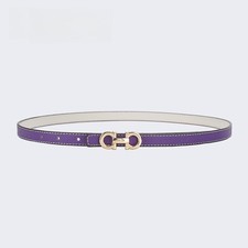 Ladies Casual Fashion Genuine Leather Skinny Waist Belt Alloy Buckle Adjustable