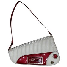 Christian Dior Saddle Bag Montaigne Chris Auto Cadillac 1947 White Red Leather