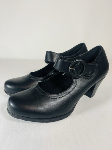Pavers black leather mary jane - leather,