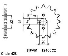 Yamaha Yzf 125 R 2008 Sprocket