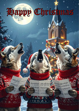 WOLF CHRISTMAS CARD WITH