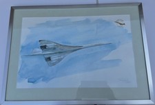 Concorde Final Flight Framed and Signed Watercolour - Professionally Framed 