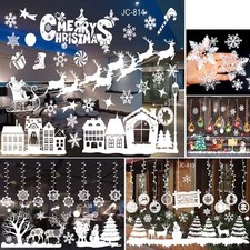 Christmas Santa Removable Window Stickers Xmas Art Decal Home Shop Wall Decor UK