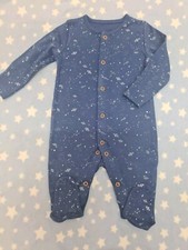 Mothercare Sleepsuit Babygrow 0-3 Month Baby Boys Navy Blue  Long Sleeves