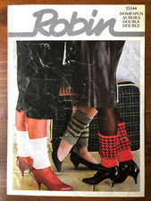 Robin 13344 knitting pattern ladies chunky ankle warmers in 3 styles