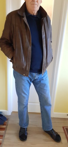 Leather jacket mens in - leather, xl