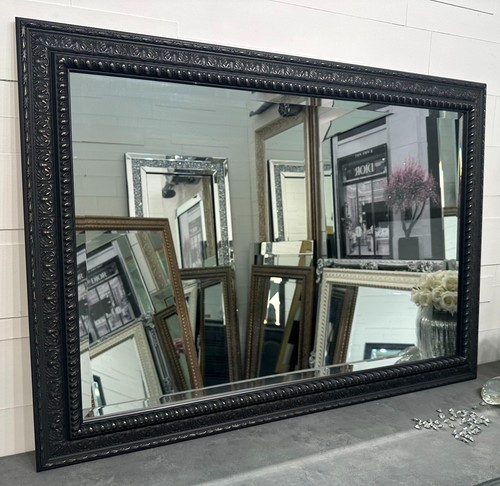 Large antique black mirror - large,
