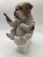 Dog On Loo Ornament Resin