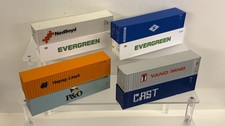 HO 1:87 40ft Intermodal Shipping Containers x8 P&O Hapag-Lloyd Cast Evergreen