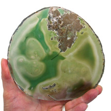 Green Agate Slice Large Banded