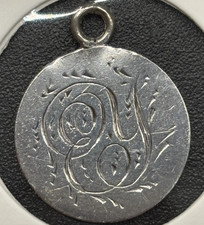 1887-1893, 3 Pence - Victoria 2nd portrait LOVE Token .925 Sterling Silver Coin