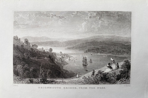 1832 antique print shaldon - 1832, print;