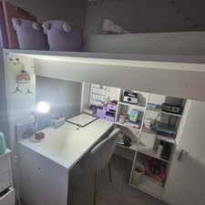 White Adaptable Bunk Bed High