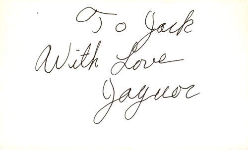 Jaguar signed auto 3x5 index - jaguar,