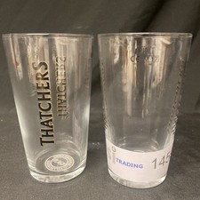 2X Thatchers design pint Glass Drinks Home Bar Pub Party (1459)