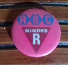 Vtg ABC Minors R Associated British Cinemas 1960's Children Badge Pin Back 