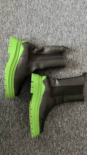 Black leather boots - with, neon