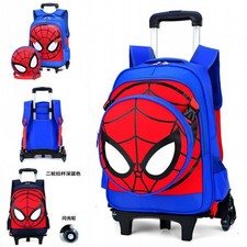  Spiderman Boys Kids Backpack Trolley Bag Rolling Suitcase Luggage Gift