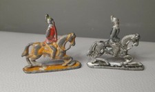 Vintage Lead Figures Soldiers Knights on Horses x2  RARE COLLECTIBLE RETRO