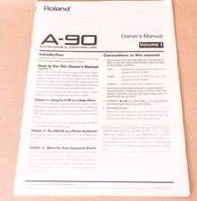 Roland A-90 Original Instruction Manual Owners Booklet Volume 1