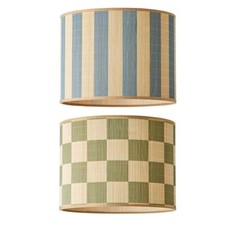 Lampshade Easy Fit Lightshade Bamboo Ceiling Lamp Light Shade Checker Stripes