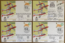 4 RAF Covers, All Signed - THE POACHERS - Cranwell Aerobatic Team - Jet Provost