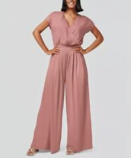 Halara V Neck Plicated Side Pocket Wide Leg Flowy Waffle Casual Jumpsuit