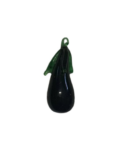 Vintage glass eggplant charm - glass,