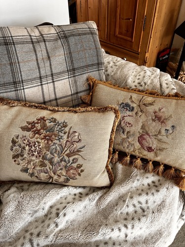 Pair vintage aubusson beige - pair, of