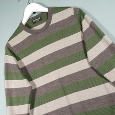 Autograph M&S Sweater Mens Medium Green Grey Nigel Hall Elbow Patch Merino Wool