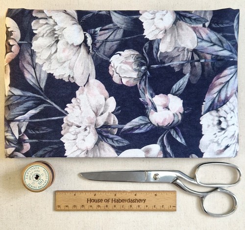 Fabric remnant white peony - fabric,