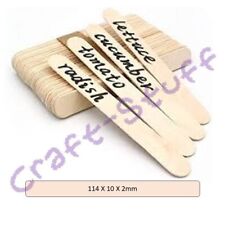 Natural Wooden Plant Labels Garden Pot Tray Seed Markers 114 x 10 x 2mm