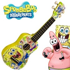 Soprano Ukulele 4 Nylon Strings Yellow Spongebob Design'