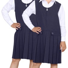 Girls Pinafore Dress Front Zip