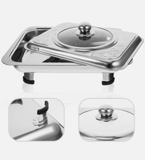  Rectangular Dinner Plate Food Trays for Party Stainless Steel Serving Platter
