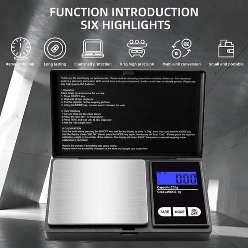 Digital scales 01g 200g - 200g, gram