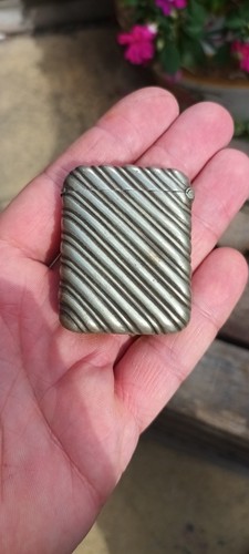 Antique white ribbed metal - antique,