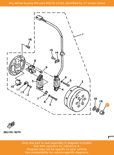 Yamaha nut 90170 12181 oem - yamaha, 90170-12181