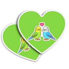 2x Heart Shape Vinyl Stickers