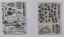 Dog Themed Stamps - With Sentiments and Paw Print Background Stamp