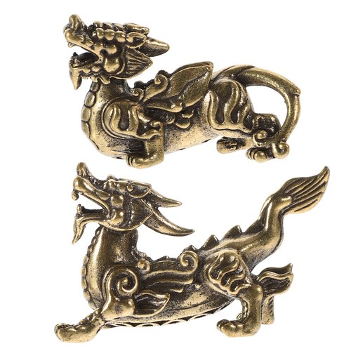 2pcs brass kylin figurine - kylin,