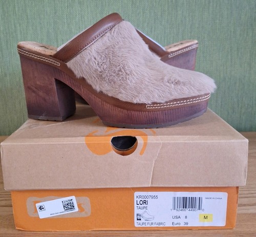Korks lori taupe faux - fur, clog
